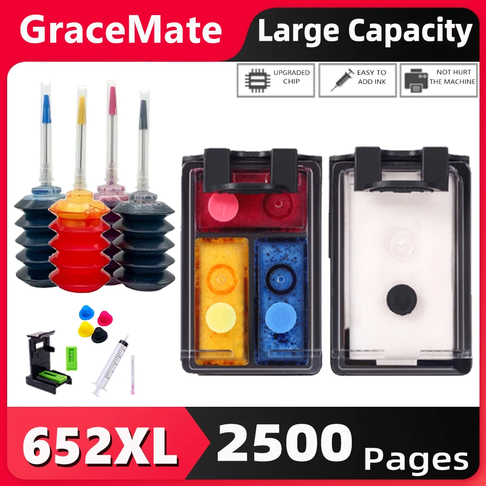 652XL Refillable Ink Cartridge Replacement for hp652 HP 652 XL Deskjet 1115 1118 2135 2136 2138 3635 3636 3835 4535 2675 | Компьютеры и
