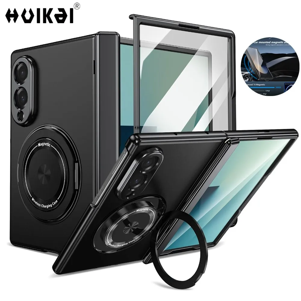 Full-Body Protective Case with Built-in Screen Protector & Rotating Magnetic Kickstand