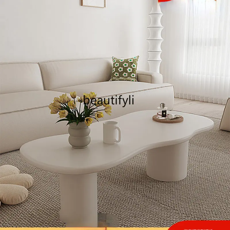 

CXH Rectangular Coffee Table Small Apartment Living Room Modern Simple Paint Special-Shaped Designer