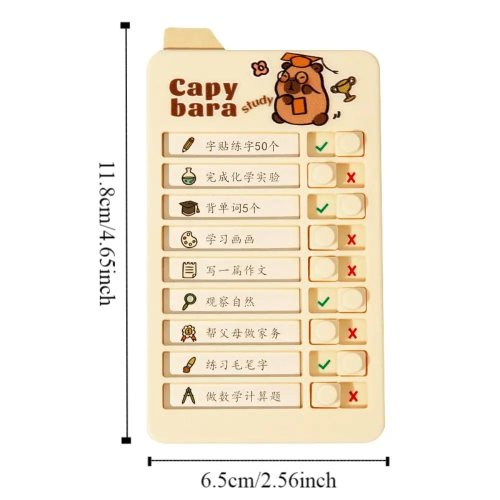 Capybara Self-discipline Punch Card Cartoon Detachable Chores Checklist Schedule Memo Plastic Efficient Learning Plan