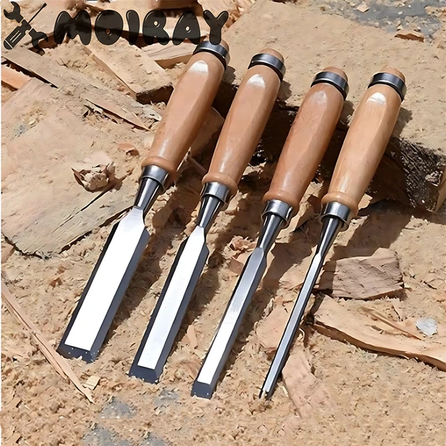 4PCS Wood Chisel Sets Cr-V, Chisel Set for Woodworking, 6mm(1/4),  12mm(1/2), 18mm(3/4), 24mm(1) - AliExpress