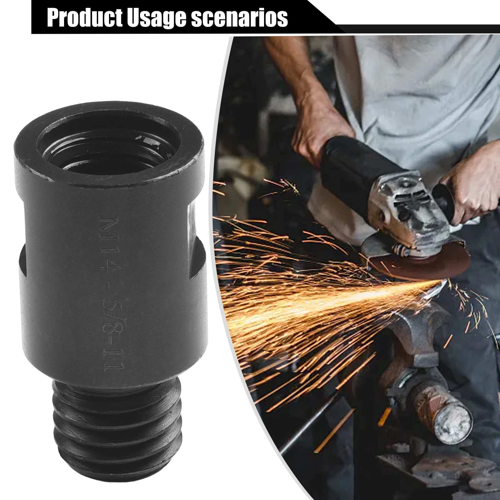 1 set angle grinder interface connector converter adapter angle grinder for 350 355 electrical power tool Angle Grinder Thread Adapter Converter M10/M14 5/8-11 Converter Arbor Connector Thread Conversion Adapter Power Tool Accessory