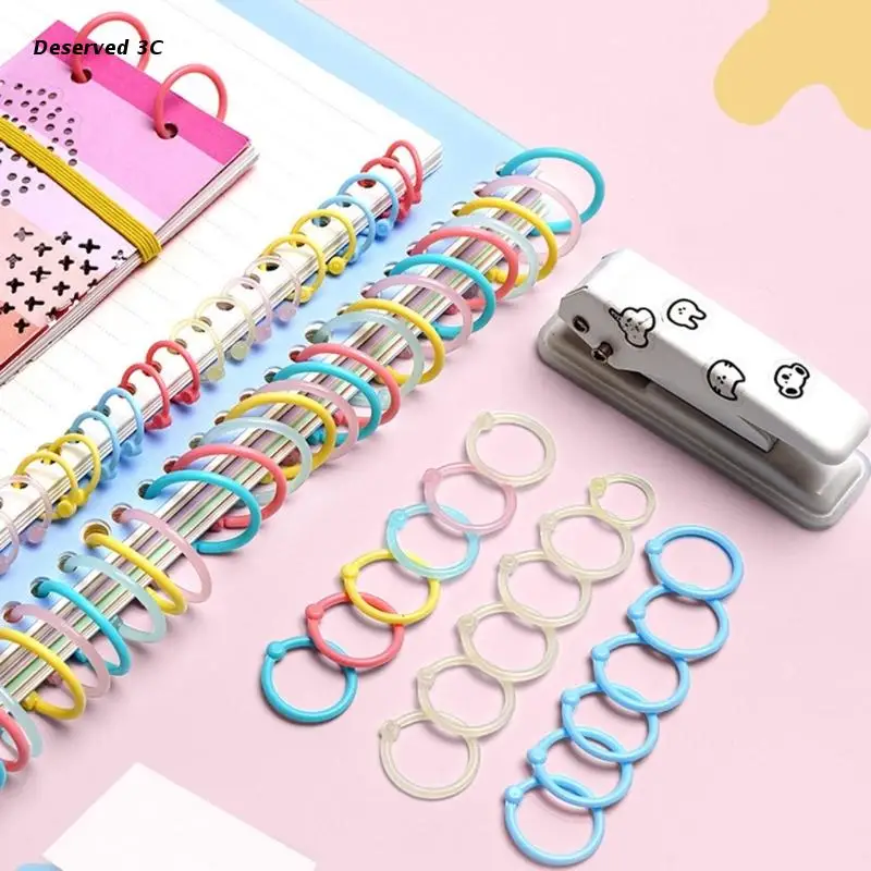 Loose Leaf Rings Multi-Color Binder Rings Flexible Book for Scrapbook