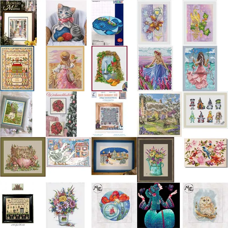 PDF by Email Selling 4-11 Cross Stich Embroidery set Electronic drawing Cross Stich Needlework