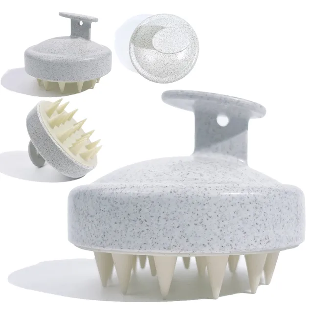 Silicone Hair Wash Brush Wheat Straw Silicone Hair Wash Brush Head Brush Scalp Stop Itch Scratching Comb Hairdressing Set