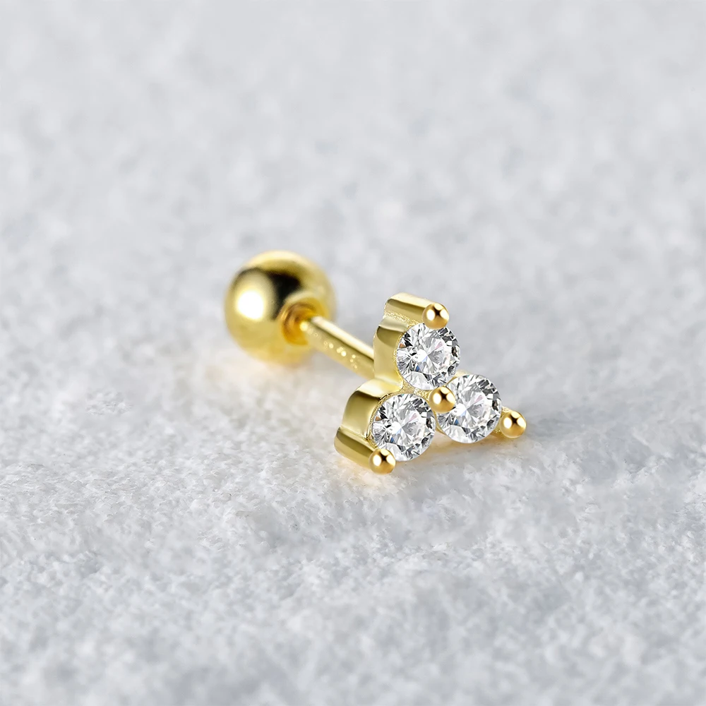 Silver Earrings Silver Stud Earrings 1 Pair Real 925 Sterling Silver Stud Earrings for Women Piercing Cartilage Earring Minimalist Small Cute