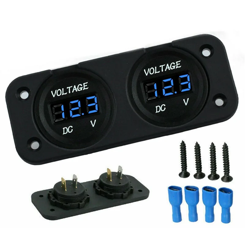 DC 12V/24V 디지털 전압계 방수 자동차 듀얼 배터리 LED 디지털 전압계..
