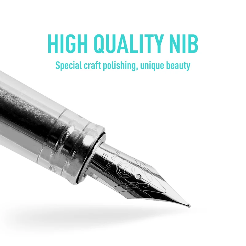 Wing Sung 3013 Vacuum Fountain Pen Resin Transparent Filling Spin EF/F Nib Negative Pressure Ink Color