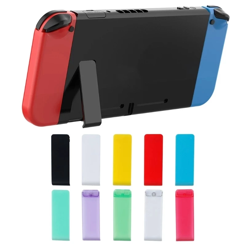 

Лидер продаж 2023, 1 шт., задняя панель консоли Nintendo Switch NS, задняя крышка, поддержка штатива, прочный держатель для телефона из белого и синего АБС-материала