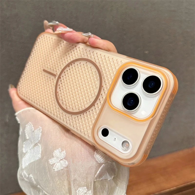 Ultra-Thin Breathable Cooling Mesh Magnetic Case with Matte Clear Hard PC Cover