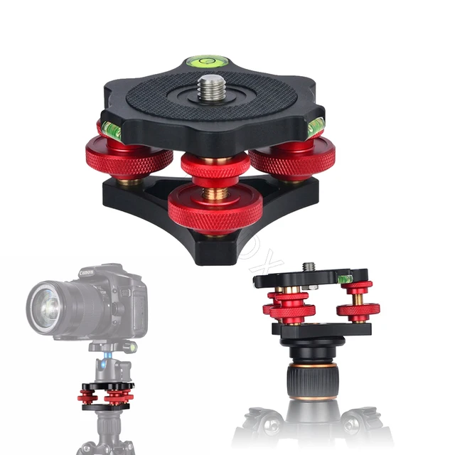 Tripod Speedy Leveling Base Leveler Adjusting Base Panning Level Plate With Bubble Level For   DSLR Camera