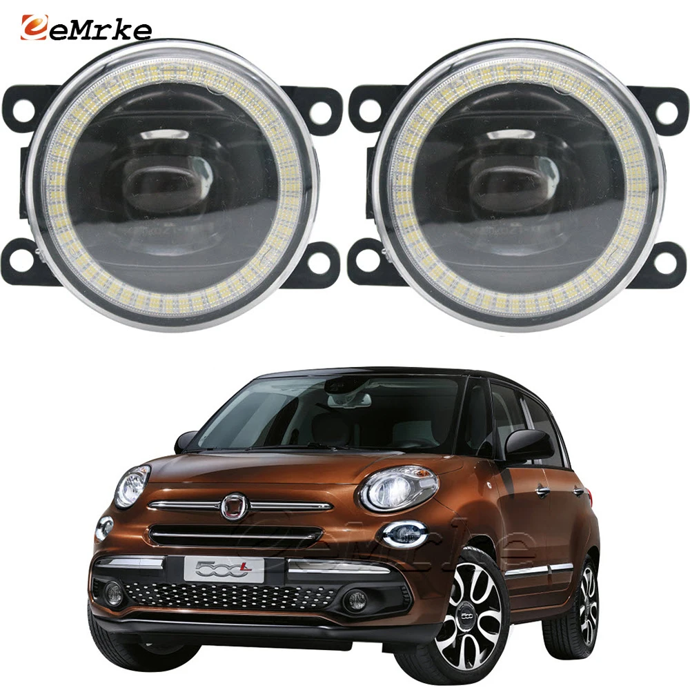 

Led Fog Lamp Assembly Lens Headlight for Fiat 500L 330/351/352/ 2012-2020 Angel Eye DRL Daytime Running Lights 15W Front Car Ptf