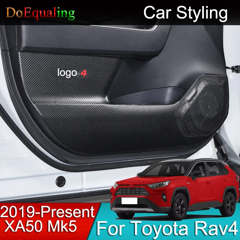 

Four Door Anti-kick Mat Carbon Fiber All-inclusive Car Accessories Interior for Toyota Rav4 XA50 MK5 2019 2020 2021 2022