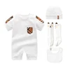 Newborn Baby Boy Clothes  Girl Romper Clothes Plaid Pattern Clothing Baby Jumpsuit Newborn Baby Sleeve Jumpsuit Bibs Hat