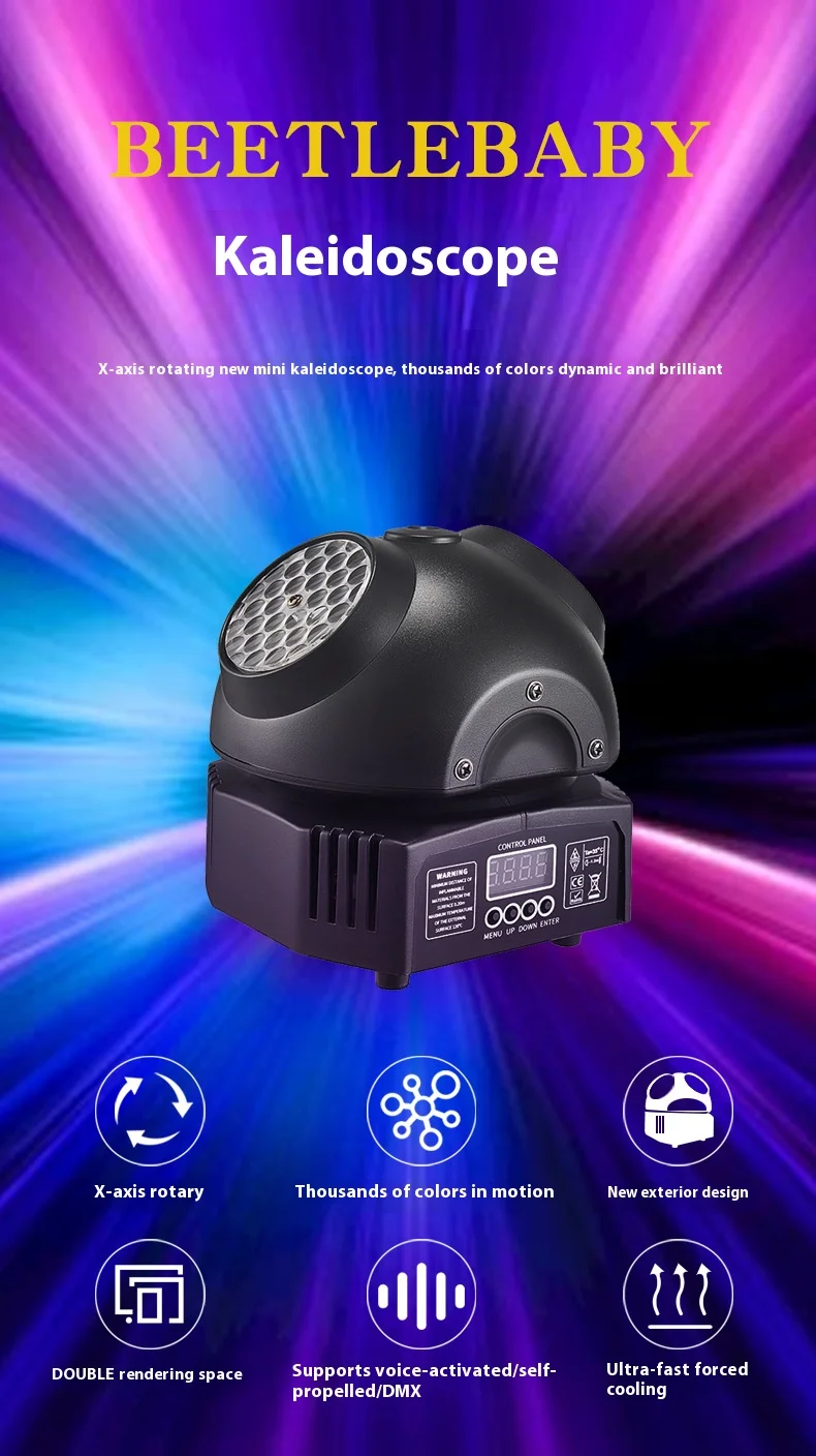Description Picture 2 of itemNew Mini Party Lights 36W  Colorful LED Disco Ball Beam Laser Moving Head Light Remote Control DMX512 For Dj Bar Nightclu Show