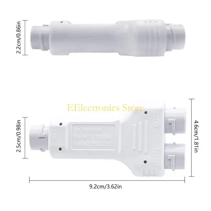 B03C IP68 방수 RJ45 커플러 POE 스플리터 POE 익스텐더 RJ45 커넥터