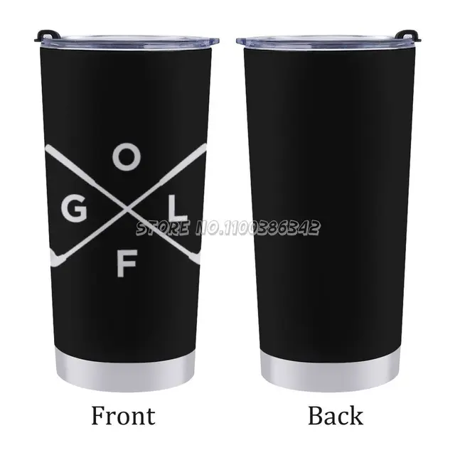 Golfozó És Golf Ajándékok-Hd Grafika 20 Oz Autó Csésze Utazási Kávé Bögre Rozsdamentes Acél Autós Hordozható Hőkezelő Bo - Image 3