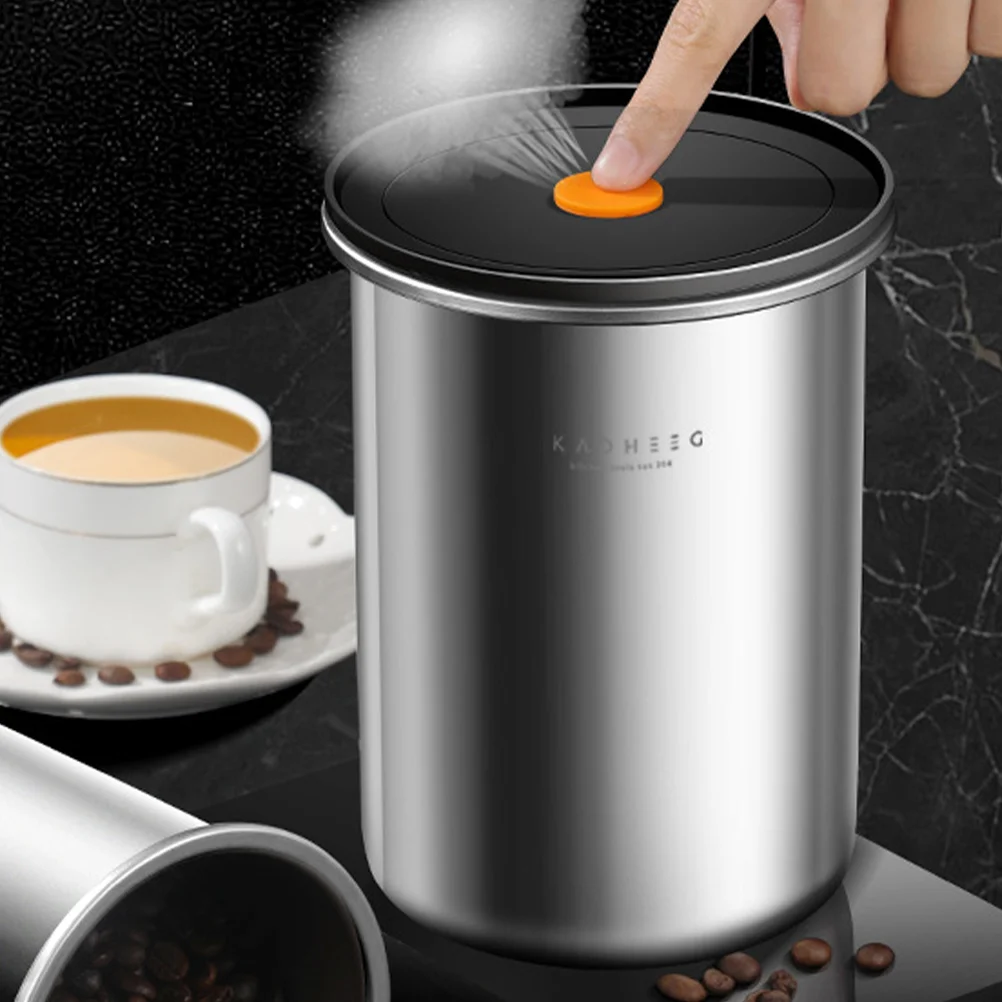 

Airtight Coffee Container Stainless Steel Coffee Beads Holder Coffee Powder Jar