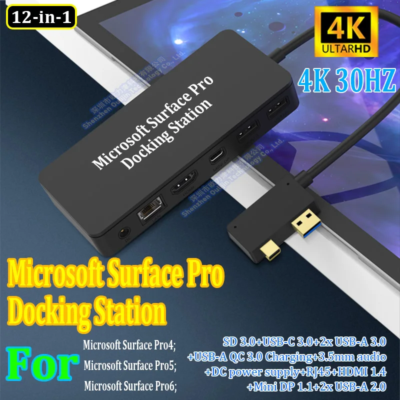 Surface Pro5 キーボードu0026ドッキングステーションu0026パソコンケース付き Surface Pro 6⁄5⁄4 ドッキングステーション USBハブ USB 3.0 4K HDMIハブアダプター SD \u0026 TF⁄Micro  SDメモリーカードリーダー 4K@30Hz HDMIポートコンバーターアクセサリー Microsoft Surface Pro 6⁄5⁄4用