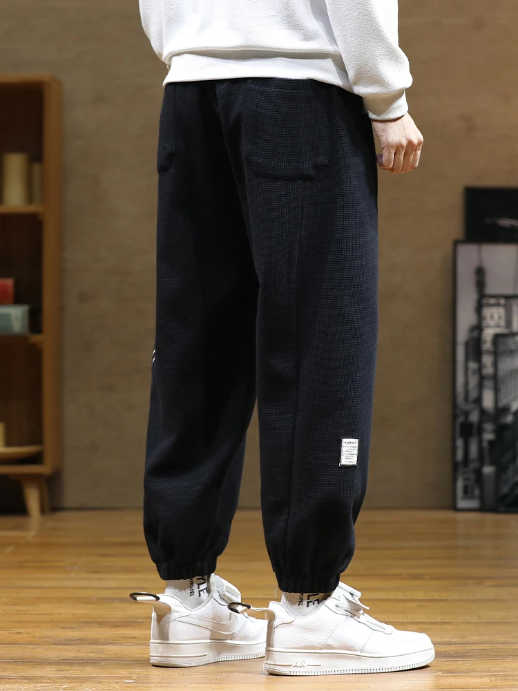 Spring Autumn Fashion Letter Harem Pants Men Hip Hop Streetwear Black Grey  Loose Sweatpants Men Joggers Plus Size Baggy Trousers