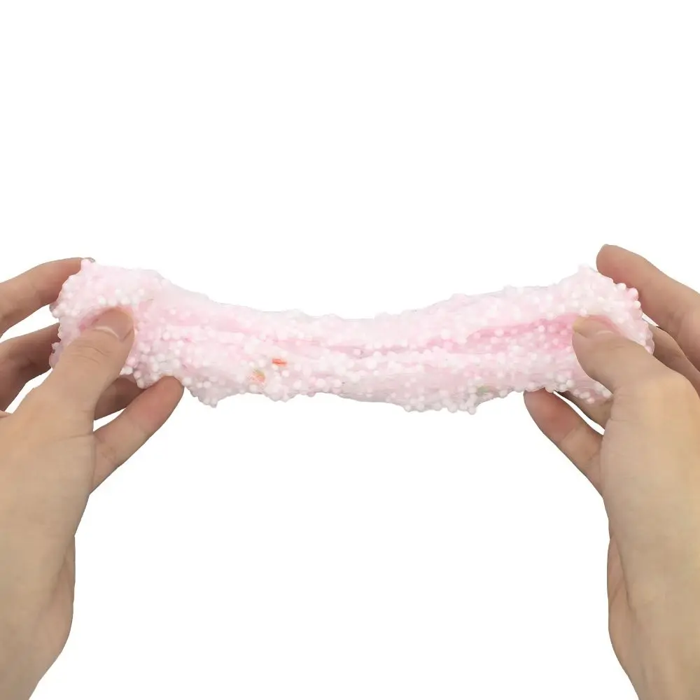 Slime Kit 70ml Strawberry Kiwi Foam Ball Crystal Crunchy Glitter Soft Non-Sticky Clear Set