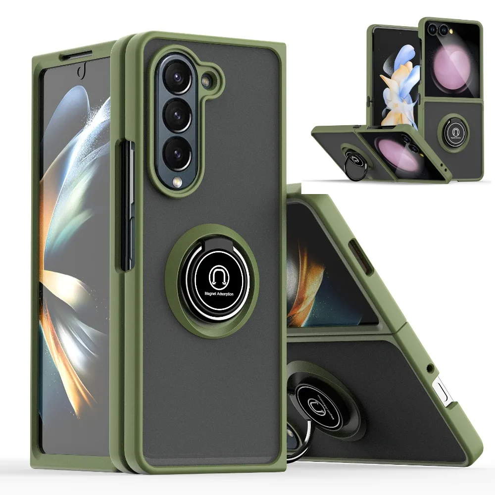 Armor Matte Car Ring Holder Shockproof Phone Case Cover