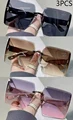 3PCSblack brown pink