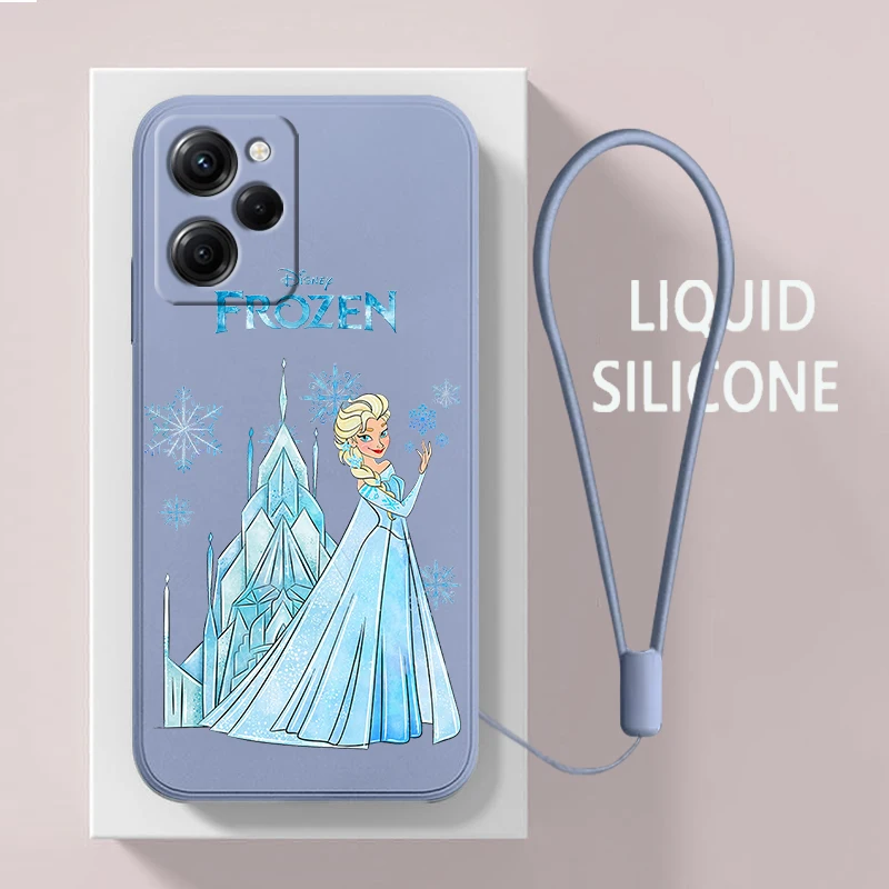 

Disney Anna Elsa Cute For Xiaomi POCO M6 X5 M5 C40 M4 X4 F4 C40 X3 NFC F3 GT M4 M3 Pro X2 4G 5G Liquid Rope Phone Case Fundas