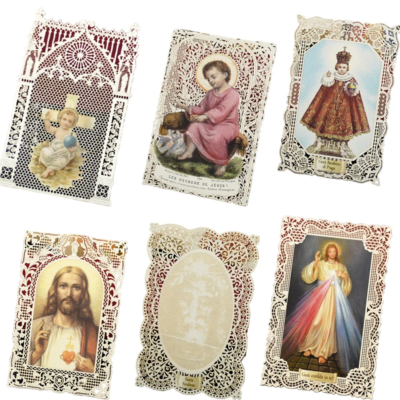 1pc Jesus Holy Family Hollowed Out Lace Bookmark Christian Catholic Icon Card Exquisite Gift Church Souvenir