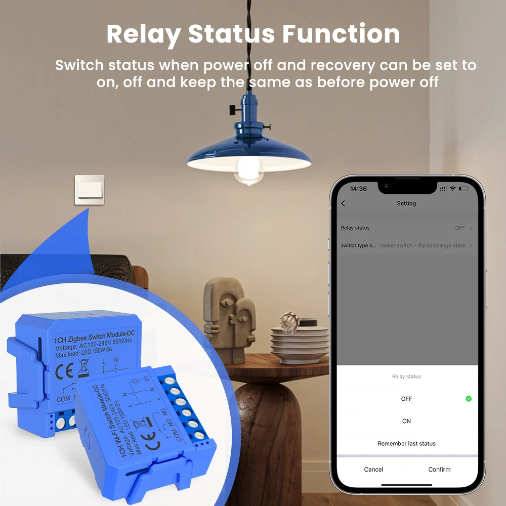 Tuya WIFI/ZigBee Dry Contact Smart Light Switch Module Smart DrY Breaker Relay D