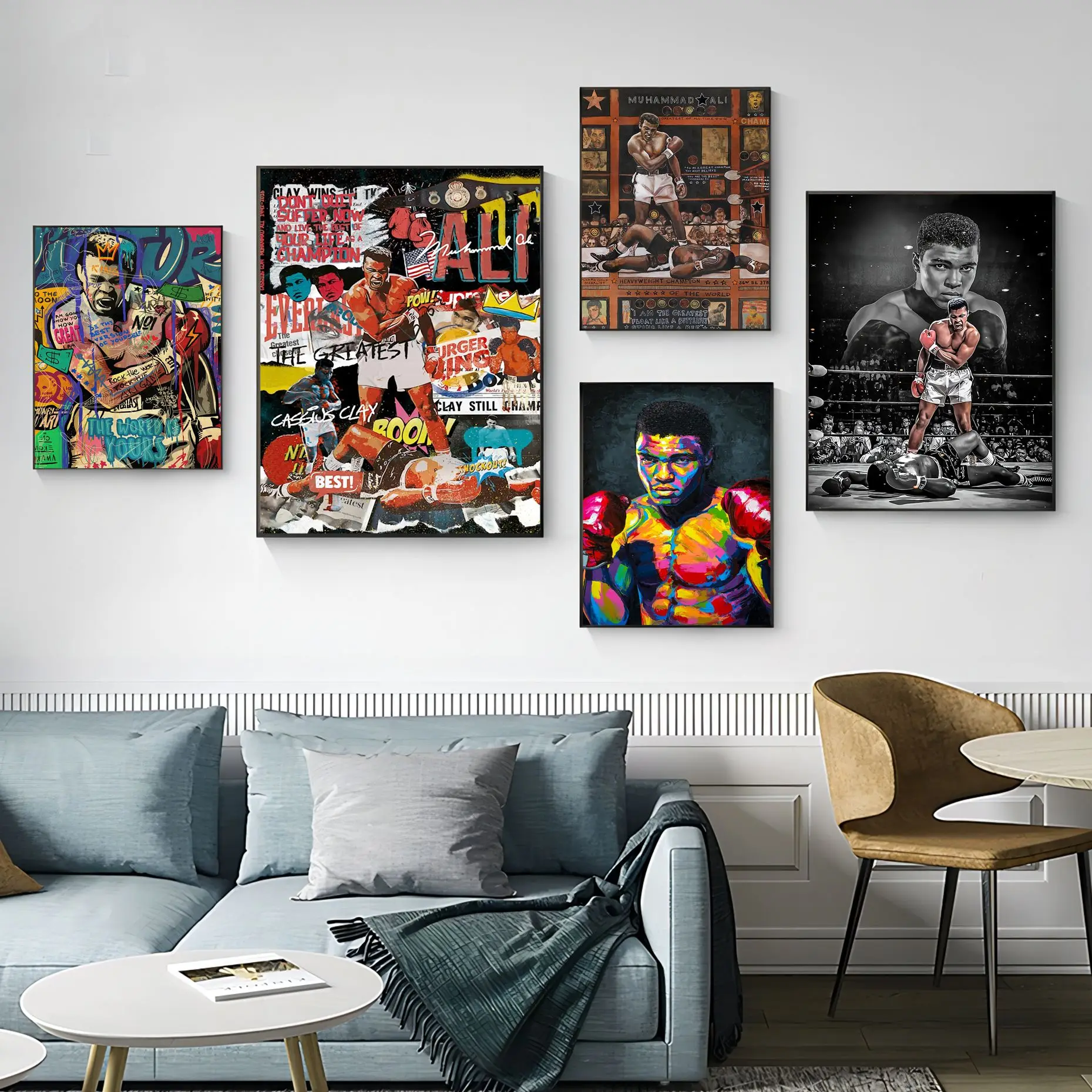 Boxing Champion Muhammad Ali Beat It Classic Vintage Posters Vintage Room Home Bar Cafe Decor Wall Decor