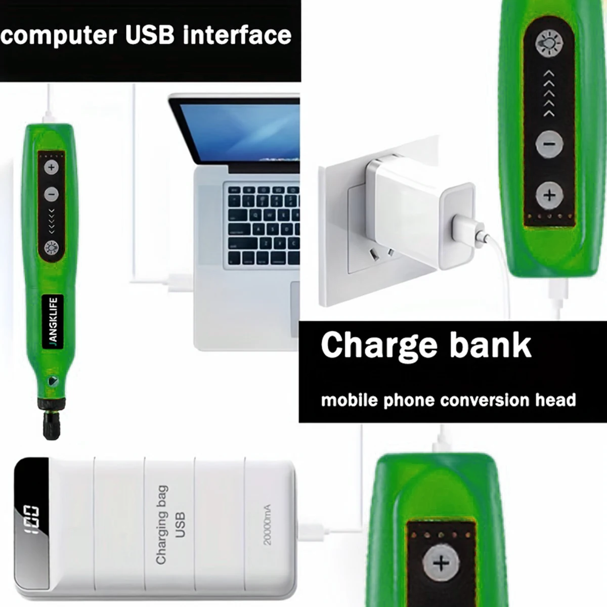 JANGKLIFE USB Cordless Rotary Tool Kit Woodworking Engraving Pen DIY For Jewelry Metal Glass Mini Wireless Drill 5