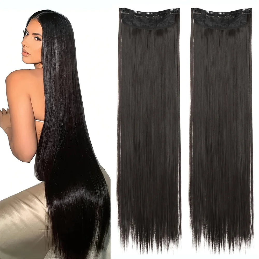 Synthetic Long Straight Hair 5 Clips Hair Extensions Ponytail Extension For Ladies Girls 40/24 Inches Clip In Extensions hair extensions