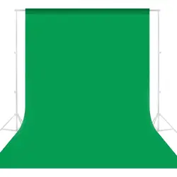 Professional Photography Backdrop Cloth - Smooth Green, White, & Black Pure Cotton Chromakey Screen for Studio and Live Streaming (Green)