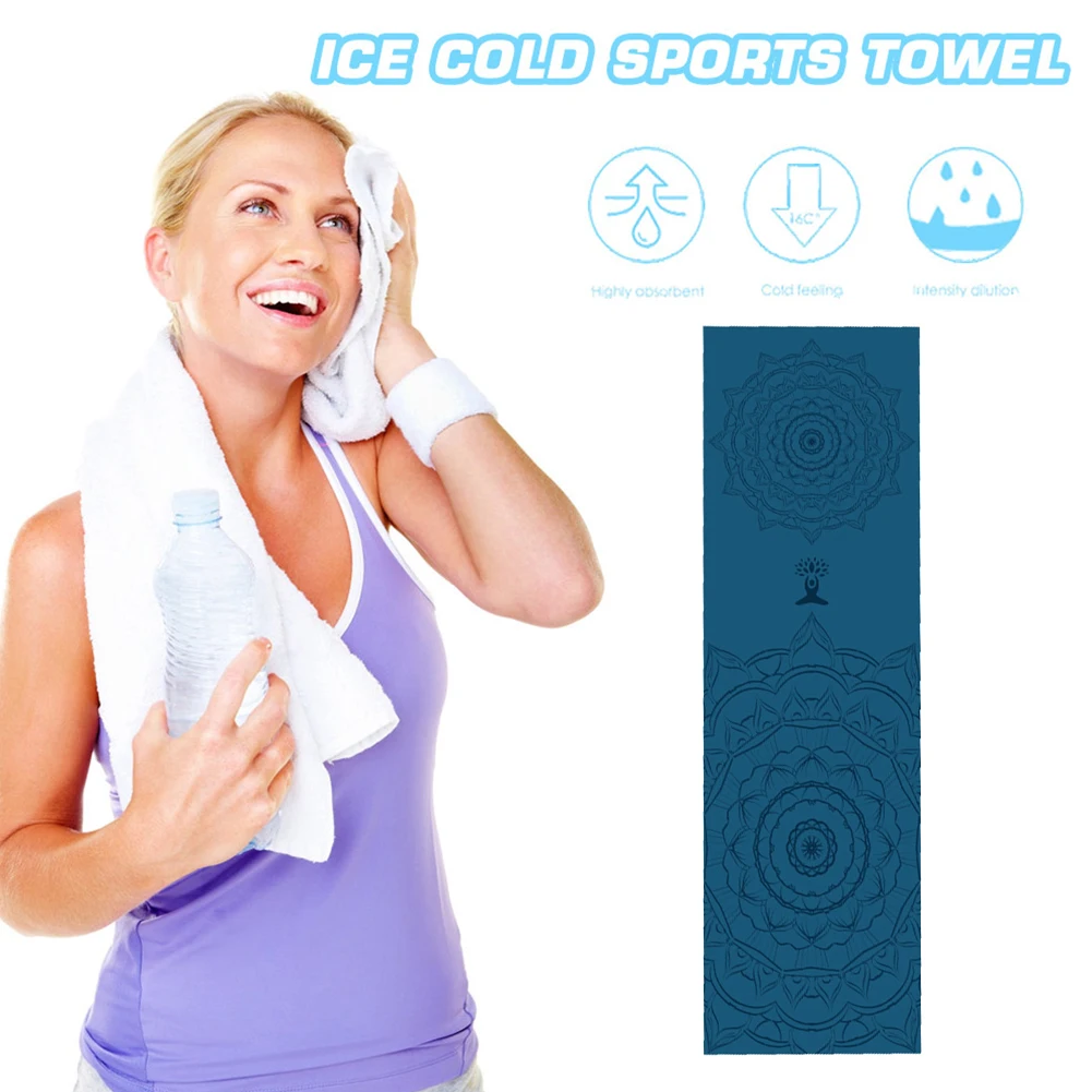 30*100cm Printed Yoga Towel Portable Double Layer Non-Slip Mat Protection Yoga Exercise Pad Quick Drying Pilates Towel Blanket Yoga Towel