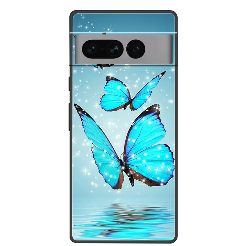 Butterfly Design Soft Black Silicone Bumper Phone Case