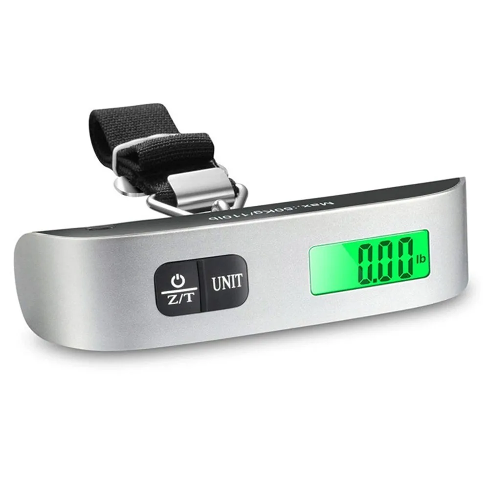 Digital Scale Luggage Scale Luggage Weight Scale Hanging Scale LCD Digital Luggage Scale Portable 50kg 10g Suitcase Scale Handled Travel Bag Weighting Fish Hook Hanging Electronic Scales