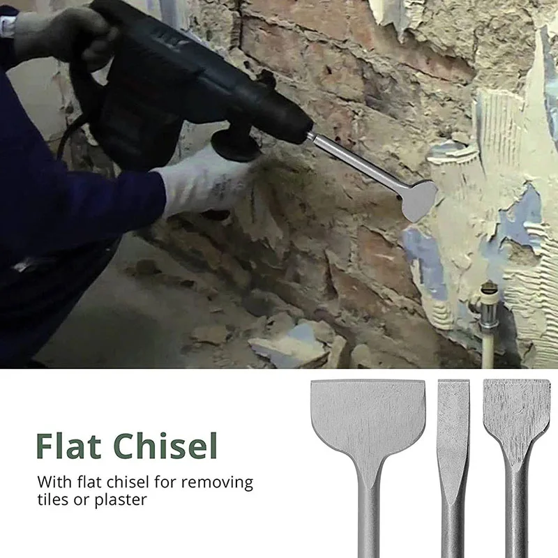 Round Handle Chisel Soil Scraper Impact Drill Electric Hammer Chisel