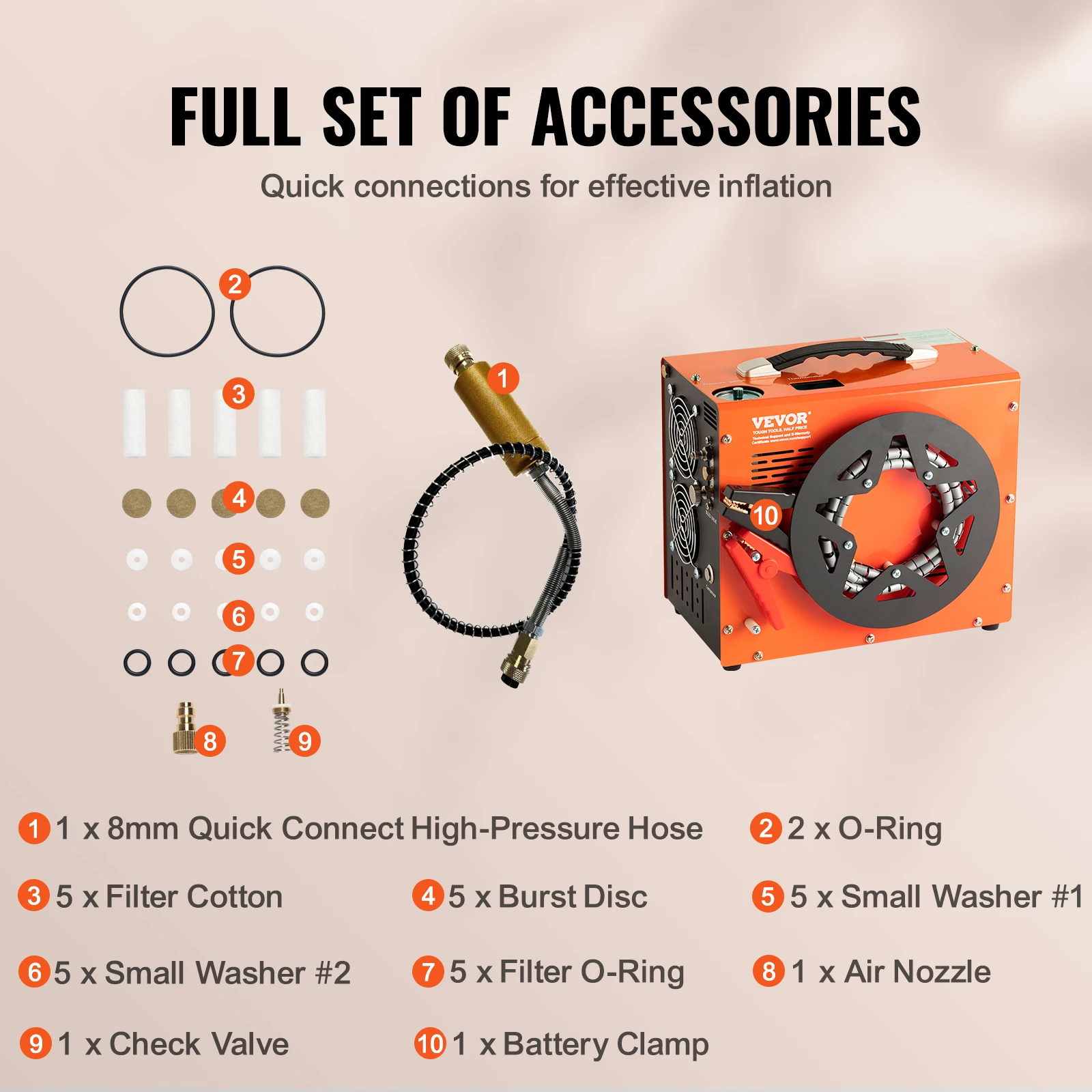SucceBuy PCP Air Compressor 4500PSI/30Mpa Portable PCP Pump Compressor Water-Free Air Rifle Paintball Scuba Tank