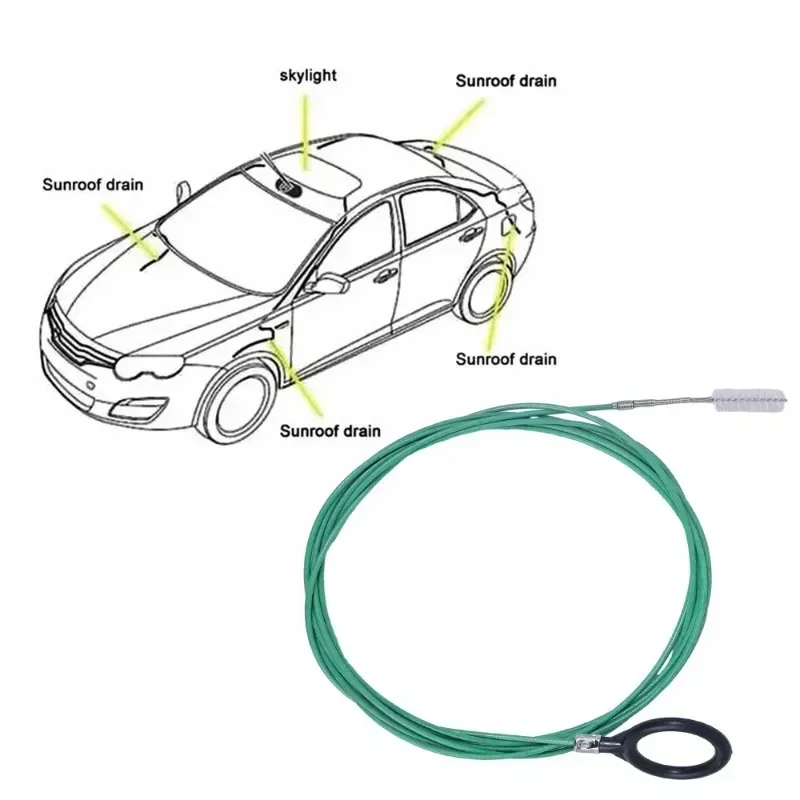 3M Upgraded Car Sunroof Drain Cleaning Tools Brush Pipe Cleaner Thin Unblocker Sunroof Windshield Wiper Drainage Holes amagi 6
