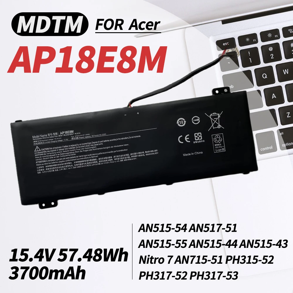 Аккумулятор AP18E7M AP18E8M для Acer Nitro 5 AN515-54 AN517-51 AN515-55 AN515-44 AN715-51 Nitro 7 PH315-52 Predator Helios 300