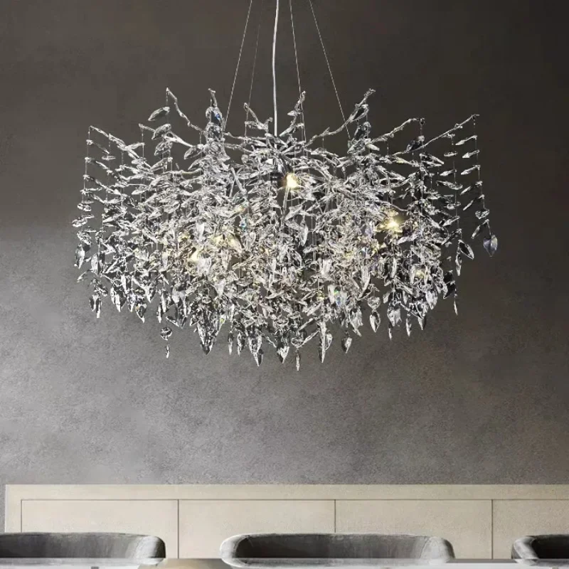 

Tree Branch Crystal Chandelier Lights For Dining Room Living Room Modern Luxury Long Crystal Chandelier Pendant Lamp Decor