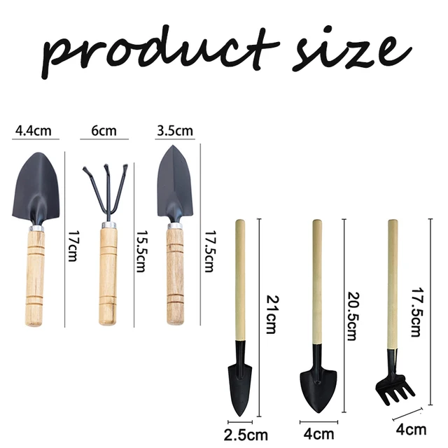 3PC/1Set Mini Gardening Tools Set Portable Small Gardening Tool With Handles Shovel Rake Indoor Gardening Planting Flower Tools 6