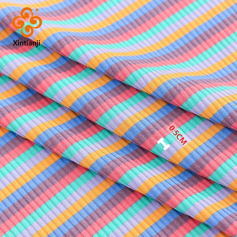 Rainbow Rib Knit Fabric 5