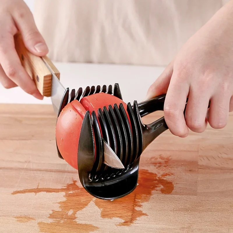 Fruit Slicer Vegetable Slicer for Slicing Lemon Potato Cut Tomato Onion Cutter Egg Tart Cake Clip Home Kitchen Tools Accessories