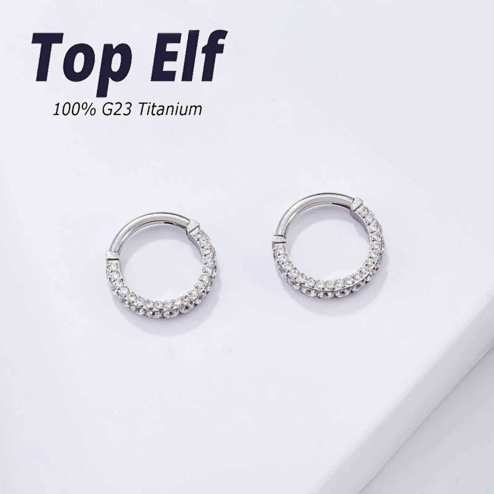G23 티타늄 코 귀 피어싱 중격 쥬얼리, 지르콘 후프 귀걸이, 여성용 연골 나선, Daith 이주 클리커, 3 가지 크기