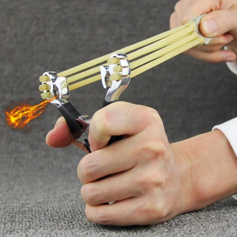 

High Quality Outdoor Precision Competitive Hunting Metal Catapult Slingshot Alloy Slingshot Rubber Band Slingshot Toy