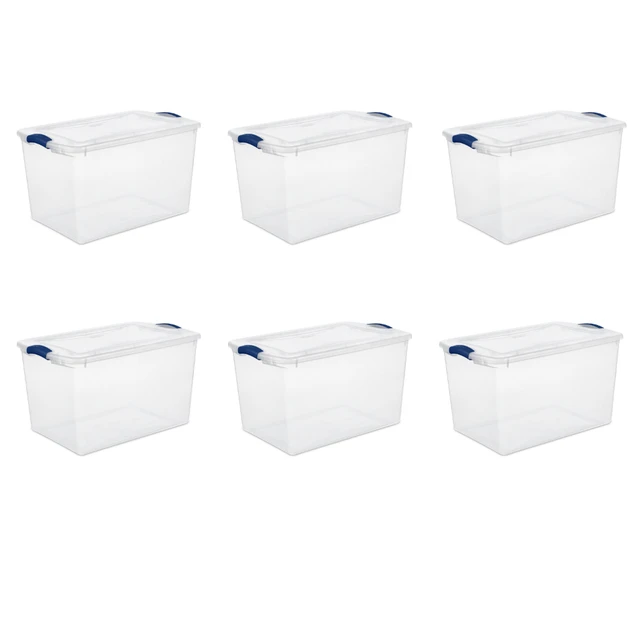 66 Quart. Latch Box Plastic, Stadium Blue, Set of 6 storage box - AliExpress