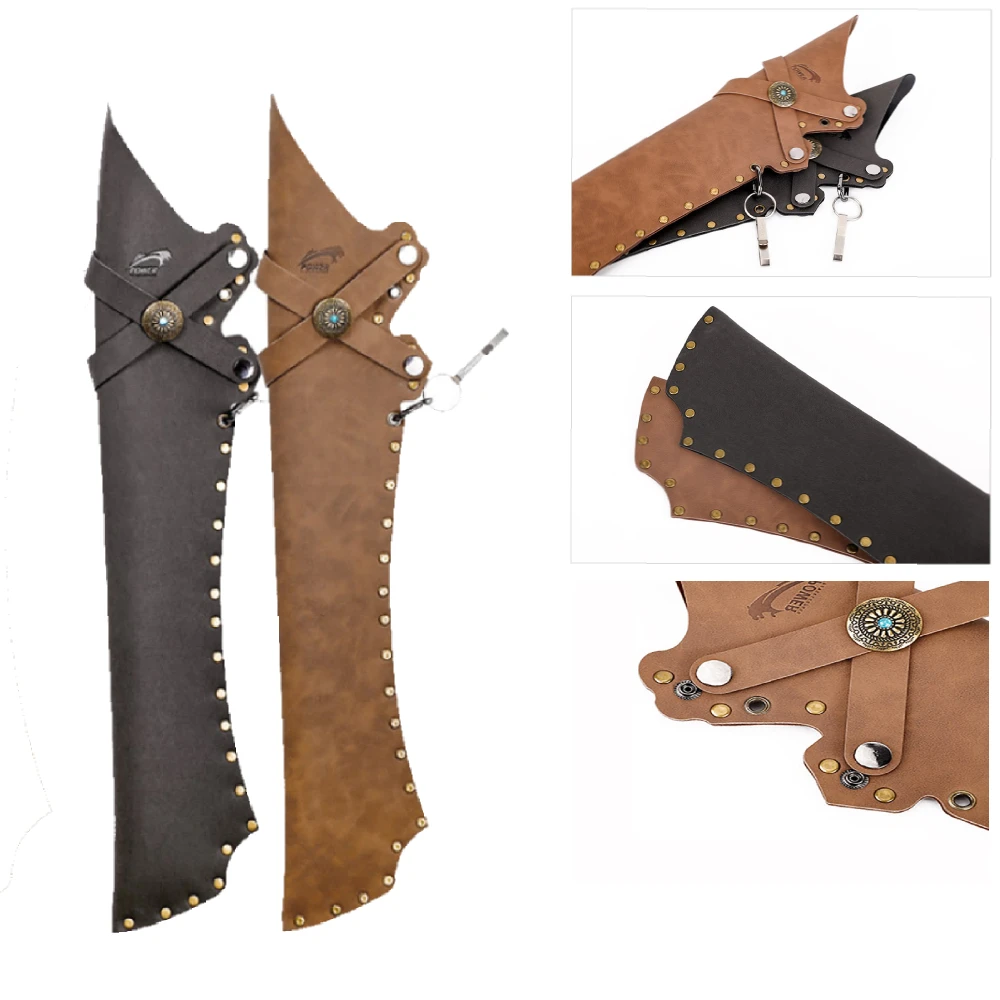 

PU Archery Arrow Quiver Brown Black For LH/RH Hold 12Pcs Arrows Buckle Adjust Quiver Inclination Arrow Case Hunting