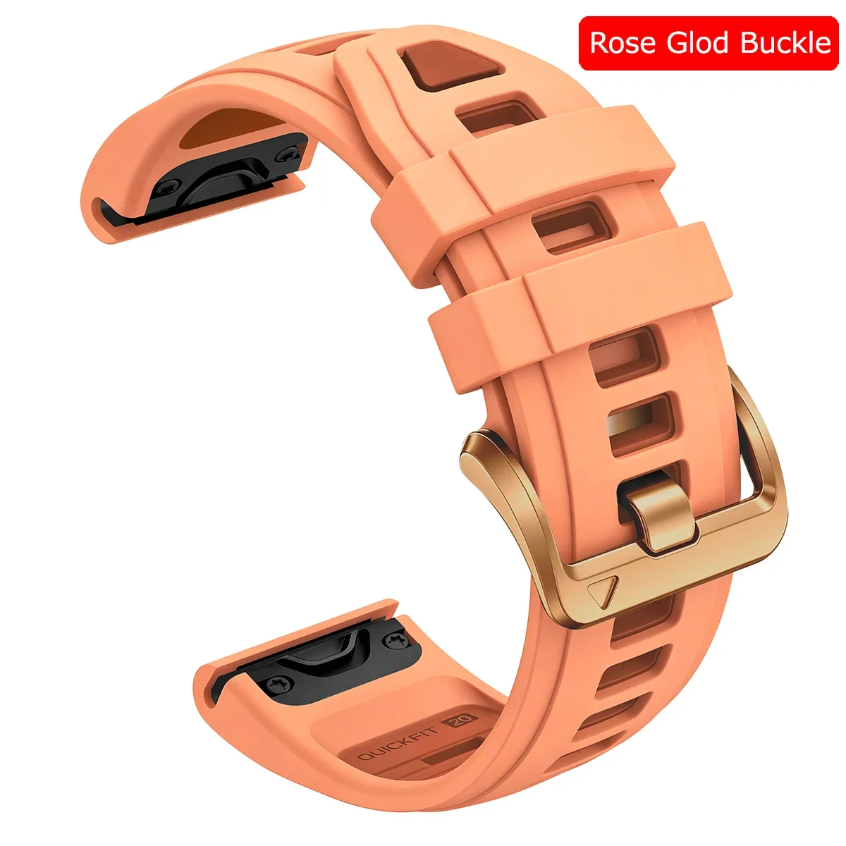Enhanced QuickFit Silicone Watch Strap - 20mm Adjustable Band